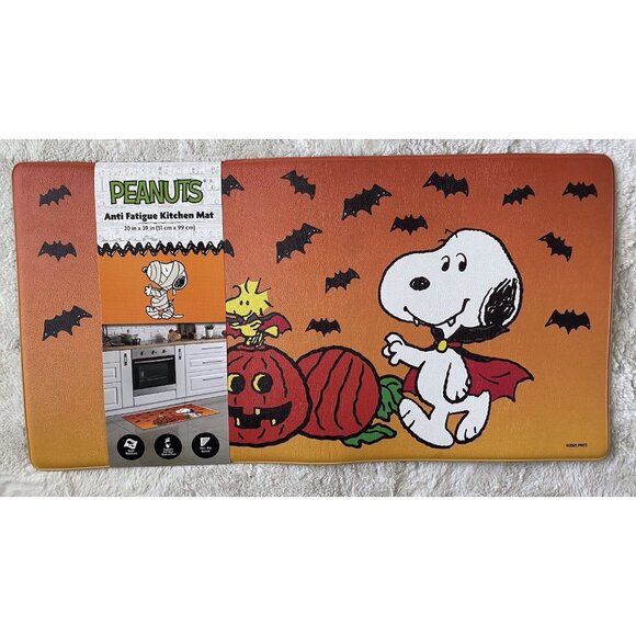 PEANUTS Snoopy Vampire XL Anti-Fatigue Kitchen Mat 20” X 39” Halloween Bats NEW - Picture 1 of 11